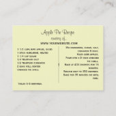 Minirezept-Karten für Kunden, Freunde oder Familie Visitenkarte (Rückseite)