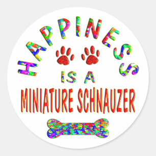 Minischnauzer-Glück Runder Aufkleber