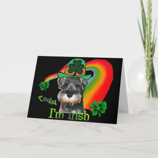 MiniSchnauzer St. Patricks Tages Karte (Vorderseite)