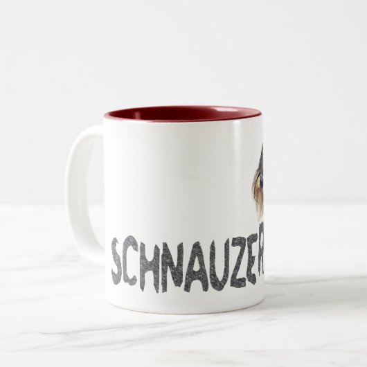 MiniSchnauzer Zweifarbige Tasse (Vorderseite Links)