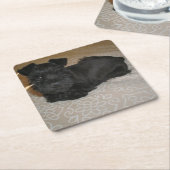 Minischnauzerwelpe Rechteckiger Pappuntersetzer (angewinkelt)