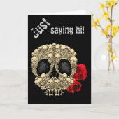 Miniskelett-Zuckerschädel Karte (Gelbe Blume)