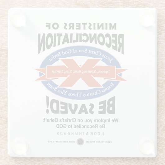 Minister für Aussöhnung Glasuntersetzer (Rückseite)