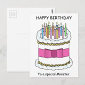 Minister Happy Birthday Postkarte (Vorne/Hinten)