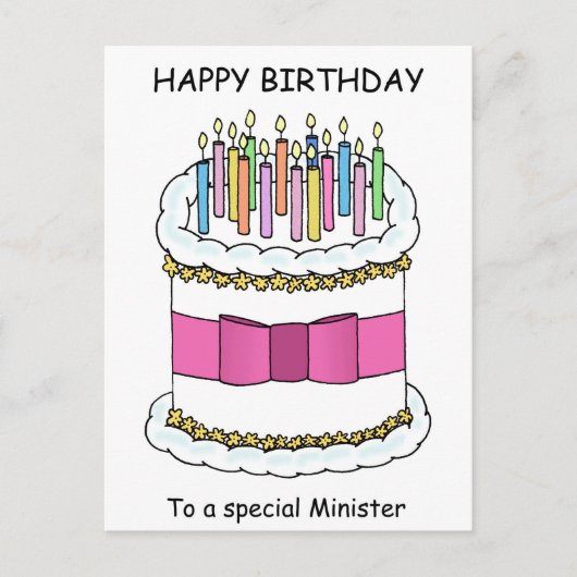 Minister Happy Birthday Postkarte (Vorderseite)