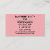 Minister Peach Damask Visitenkarte (Rückseite)
