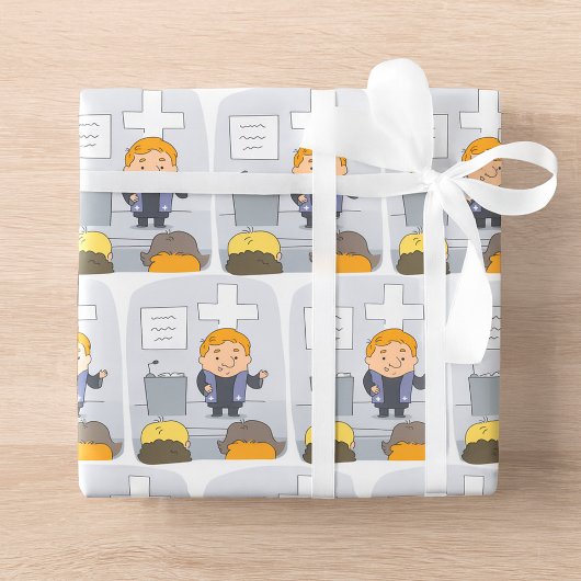 Minister predigt der Gemeinde Geschenkpapier