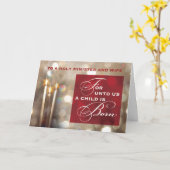 Minister und Ehefrau Weihnachtskerzen Kind ist Geb Karte (Gelbe Blume)