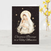 Minister Weihnachten Segnungen Madonna und Kind Karte (Gelbe Blume)