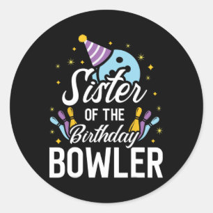 Ministerin des Bowlings Bowler zum Geburtstag Part Runder Aufkleber