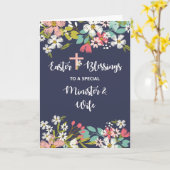 Ministerin für Ehefrau Ostersegnung Christi Karte (Gelbe Blume)