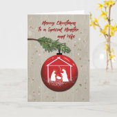 Ministerin und Ehefrau Weihnachtsfeier mit Manger Karte (Gelbe Blume)