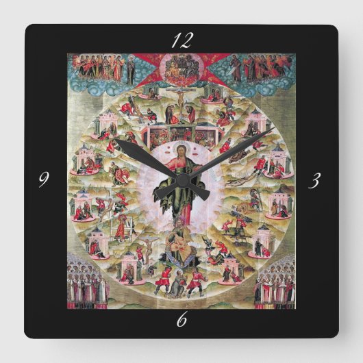 Ministerium der Apostel Quadratische Wanduhr (Vorderseite)