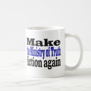 Ministerium für Wahrheit Fake News schwarz und bla Kaffeetasse