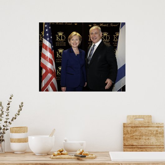Ministerpräsident Netanjahu und Hillary Clinton Poster (Küche)