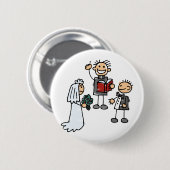 Ministerpräsident Reverend veranstaltet Hochzeitsf Button (Vorne & Hinten)
