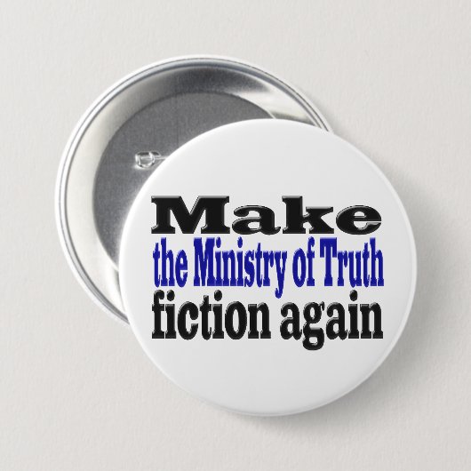 Ministry of Truth Fake News - Schwarz/Blau Button (Vorne & Hinten)