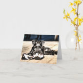 Minitour Schnauzer Note Card #2 - leer Karte (Gelbe Blume)