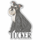Miniture Schnauzer Personalisierter Name Aufkleber (Vorderseite)