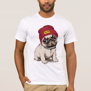Miniwelpen-Hipster-Mops T-Shirt