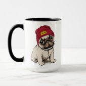 Miniwelpen-Hipster-Mops Tasse (Links)