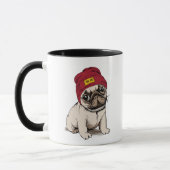 Miniwelpen-Hipster-Mops Tasse (Links)