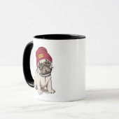 Miniwelpen-Hipster-Mops Tasse (Vorderseite Links)