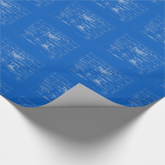 MiniWright Bros. "Flyer-" Plan-Muster 1903 Geschenkpapier (Ecke)