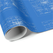 MiniWright Bros. "Flyer-" Plan-Muster 1903 Geschenkpapier (Rolleneckpunkt)