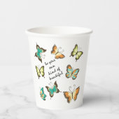 Minke sein deine eigenen schönen Schmetterlinge Pappbecher (Vorderseite)