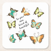 Minke sein deine eigenen schönen Schmetterlinge Rechteckiger Pappuntersetzer (Vorderseite)