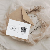 Minmal Elegant Script QR Code Hochzeit RSVP Karte