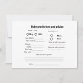 Minmalist Baby Vorhersage Baby Shower Game Card Einladung (Vorderseite)