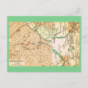 Minneapolis alte Straßengrafik Postkarte