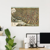 Minneapolis birdseye Karte - 1891 (Smith) BigMapBl Poster (Heimbüro)