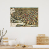 Minneapolis birdseye Karte - 1891 (Smith) BigMapBl Poster (Küche)
