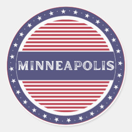 Minneapolis City Pride Emblem – American Identity Runder Aufkleber