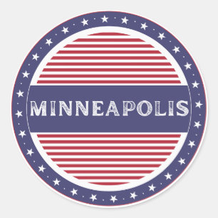 Minneapolis City Pride Emblem – Amerikanische Iden Runder Aufkleber