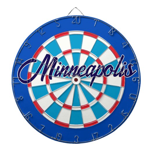 Minneapolis Classic Blue Red White Patriotic Dartscheibe (vorne)