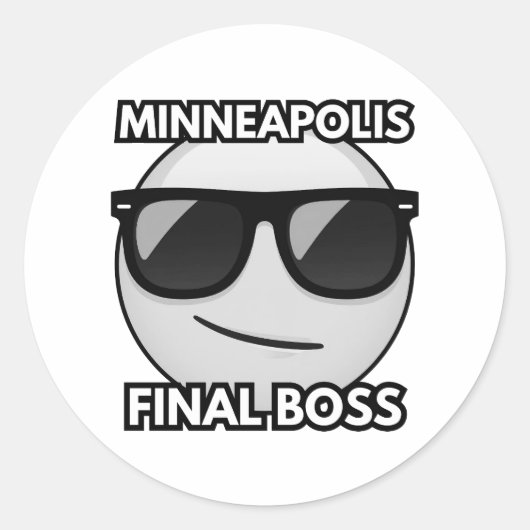 Minneapolis Final Boss Cool Emoji Sticker (Vorderseite)