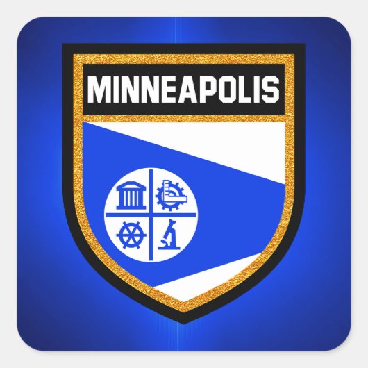 Minneapolis-Flagge Quadratischer Aufkleber (Vorderseite)