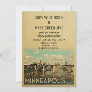 Minneapolis Hochzeitseinladung Vintage Mitte des J Einladung
