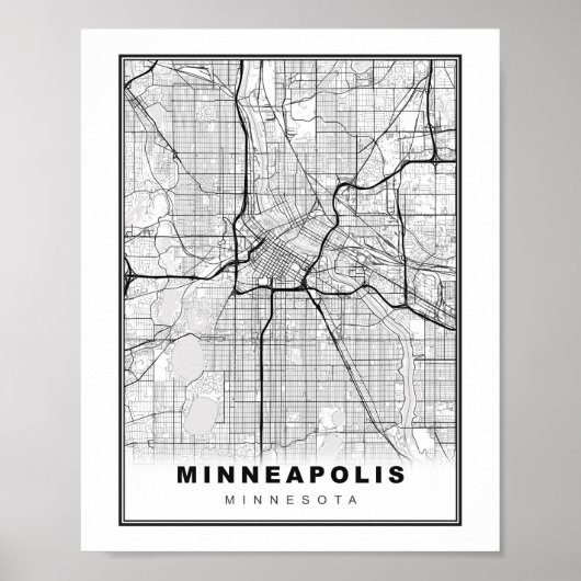 Minneapolis-Karte Poster (Vorne)