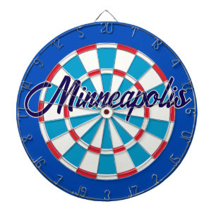 Minneapolis Klassik Blau Rot Weiß Patriotisch Dartscheibe