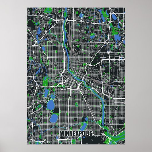 Minneapolis Map Poster (Vorne)