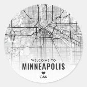 Minneapolis, Minnesota | Begrüßung Runder Aufkleber (Vorderseite)