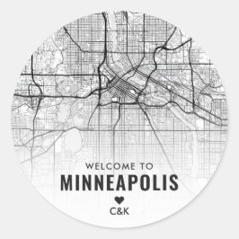 Minneapolis, Minnesota | Begrüßung Runder Aufkleber