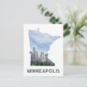 Minneapolis Minnesota City Skyline Travel Postkarte (Stehend Vorderseite)