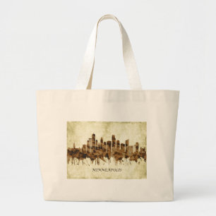 Minneapolis Minnesota Cityscape Jumbo Stoffbeutel