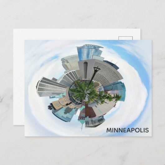 Minneapolis Minnesota Einzigartige Skyline-Reise Postkarte (Vorne/Hinten)